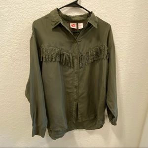 100% Silk Vintage Fringe Shirt